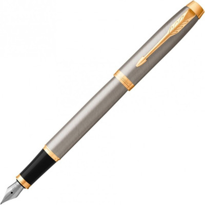 Ручка перьевая PARKER IM BRUSHED METAL GT, F 1931649